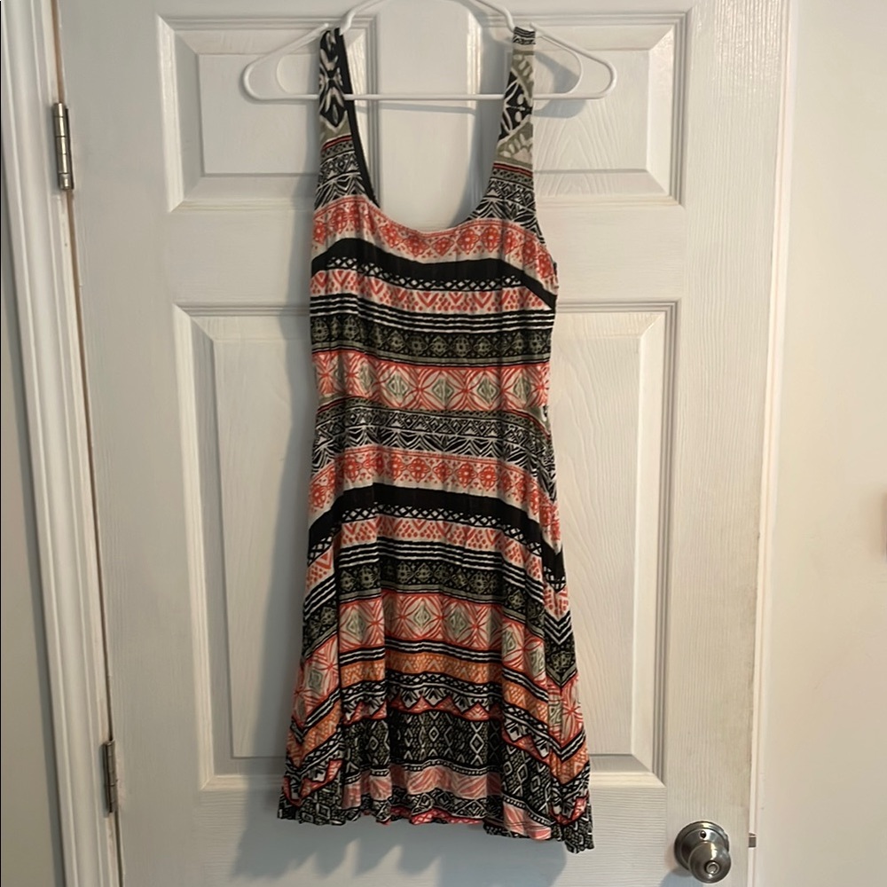 Multicolor Patterned Sleeveless Dress